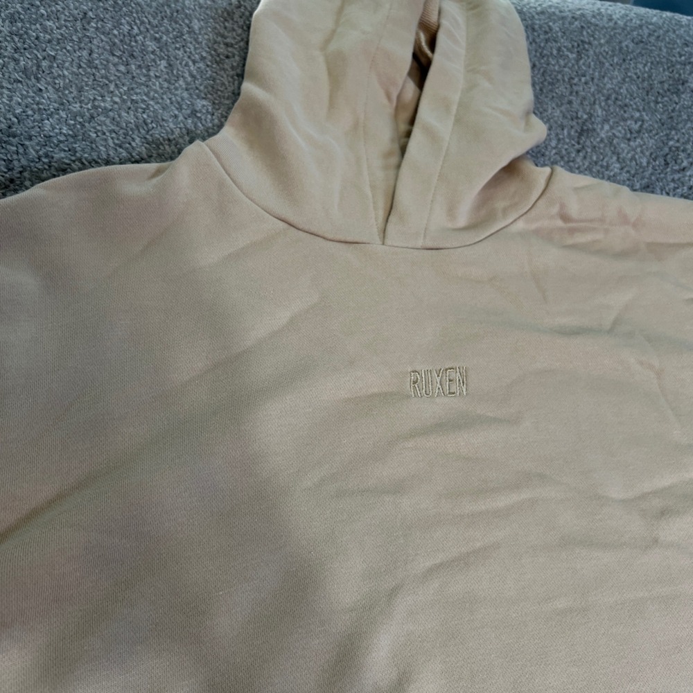 Aerie Sweatshirt Women M Tan Crewneck Raglan Sleeve French Terry Relaxed Fit